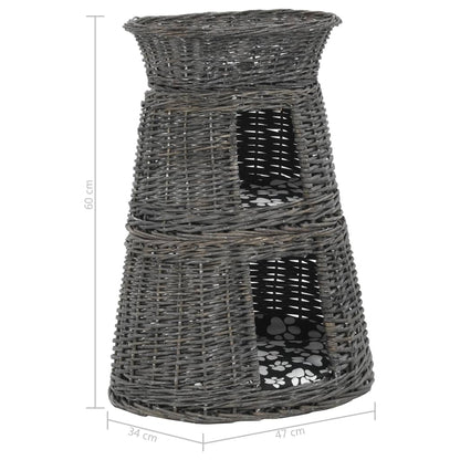 3Dílný Pelíšek Pro Kočky S Poduškami Šedý 47 X 34 X 60 Cm Vrba