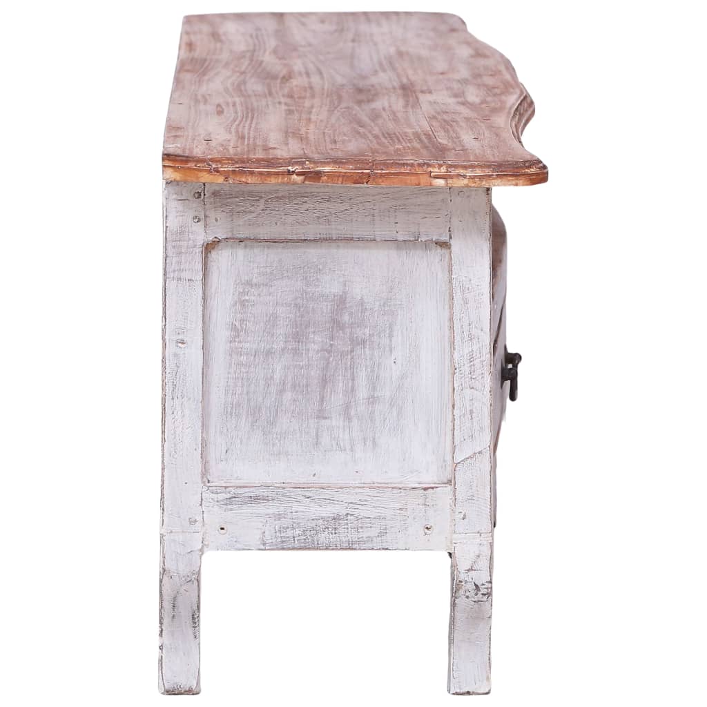 Tv Stolek 120 X 30 X 40 Cm Bílý Masivní Recyklované Dřevo
