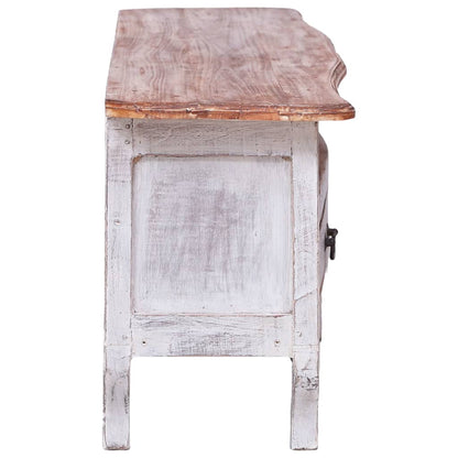 Tv Stolek 120 X 30 X 40 Cm Bílý Masivní Recyklované Dřevo