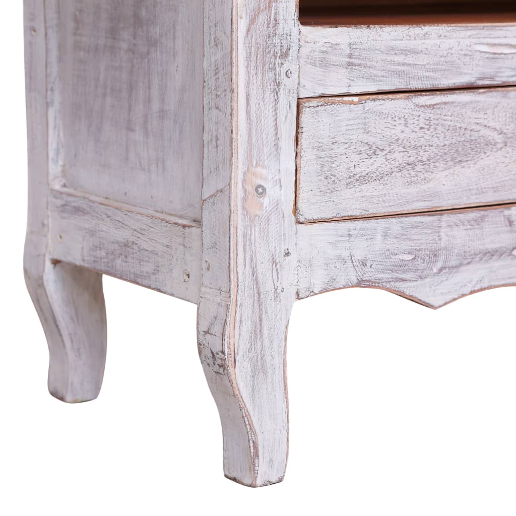 Tv Stolek 120 X 30 X 40 Cm Bílý Masivní Recyklované Dřevo