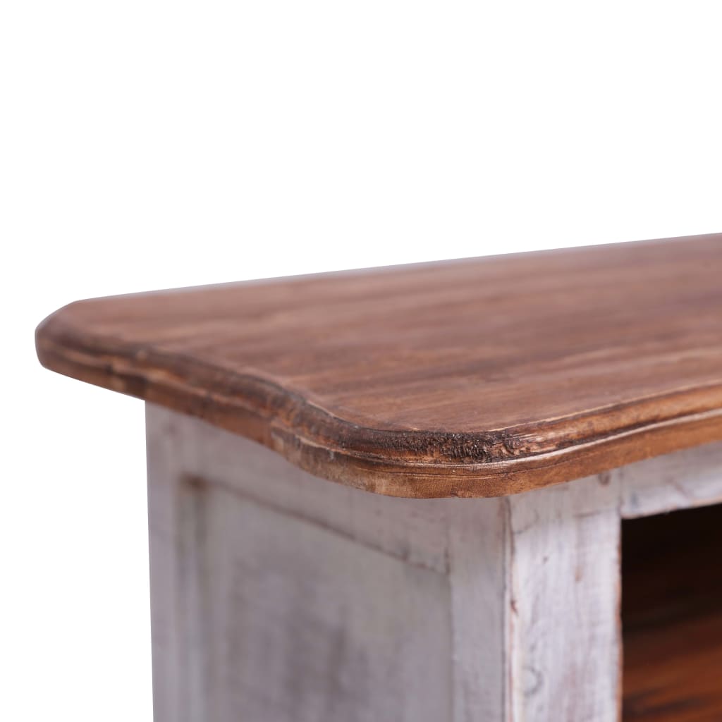 Tv Stolek 120 X 30 X 40 Cm Bílý Masivní Recyklované Dřevo