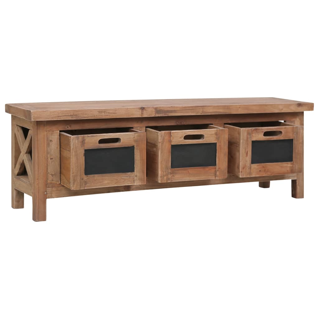 Tv Stolek Se 3 Zásuvkami 120 X 30 X 40 Cm Masivní Mahagon