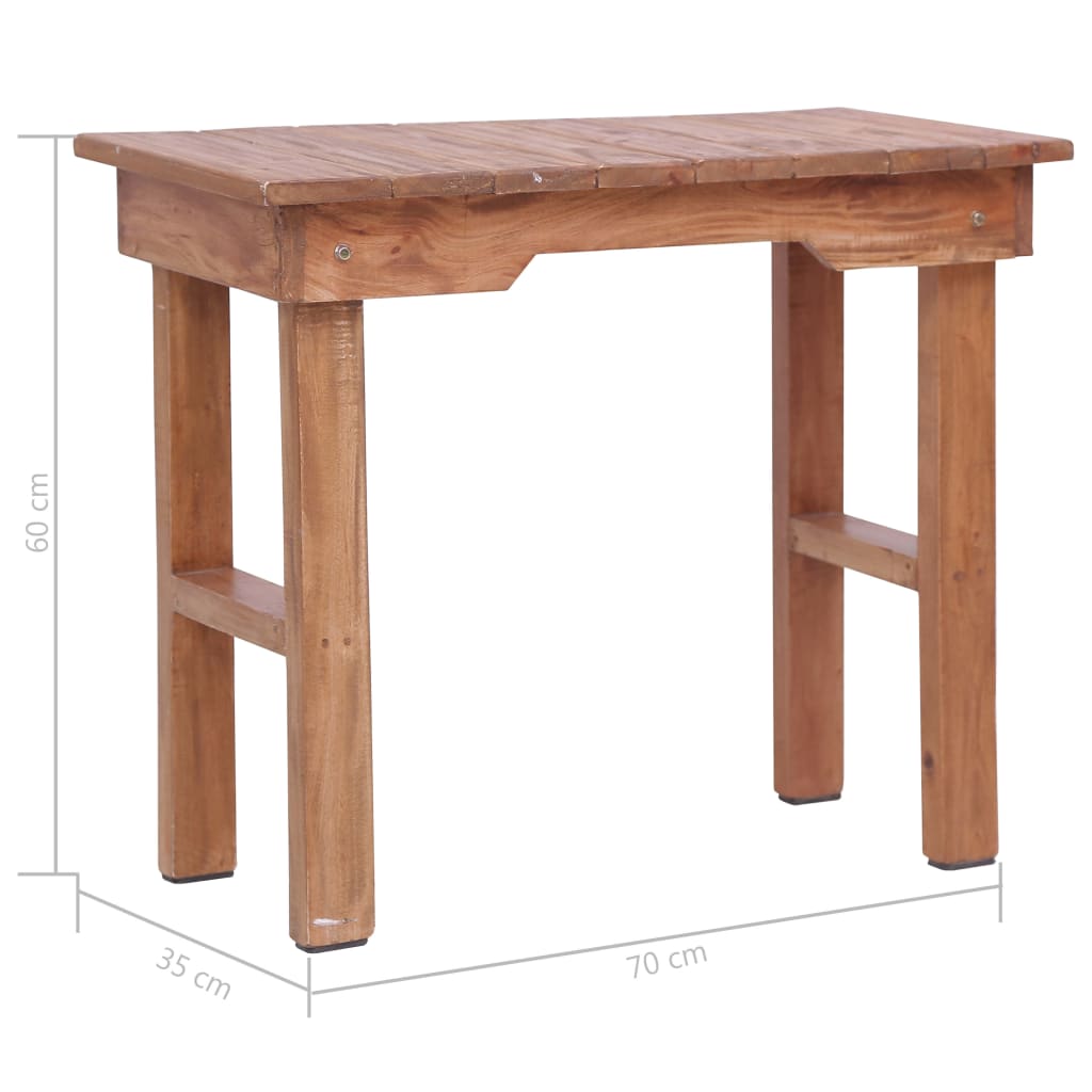 Přístavný Stolek 70 X 35 X 60 Cm Masivní Mahagonové Dřevo