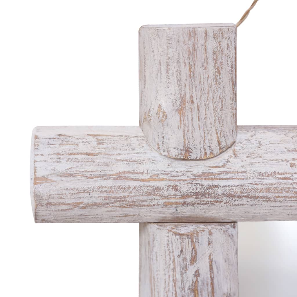 Dřevěné Zrcadlo Bílé 70 X 70 Cm Masivní Recyklované Dřevo