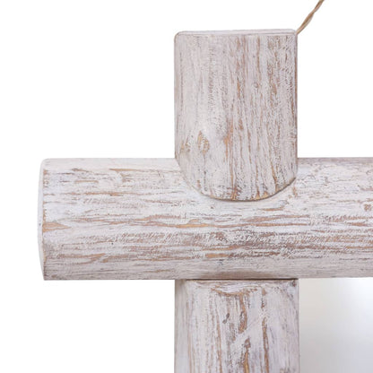 Dřevěné Zrcadlo Bílé 70 X 70 Cm Masivní Recyklované Dřevo