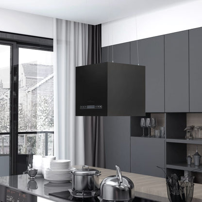 Závěsná Ostrůvková Digestoř Dotykový Senzor Lcd 37Cm Nerez Ocel