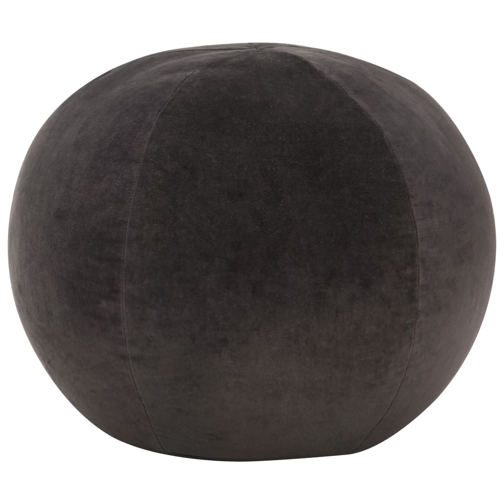 Sedací Puf Bavlněný Samet 50 X 35 Cm Antracitový
