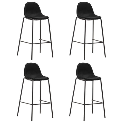 Barové Židle 4 Ks Černé Textil