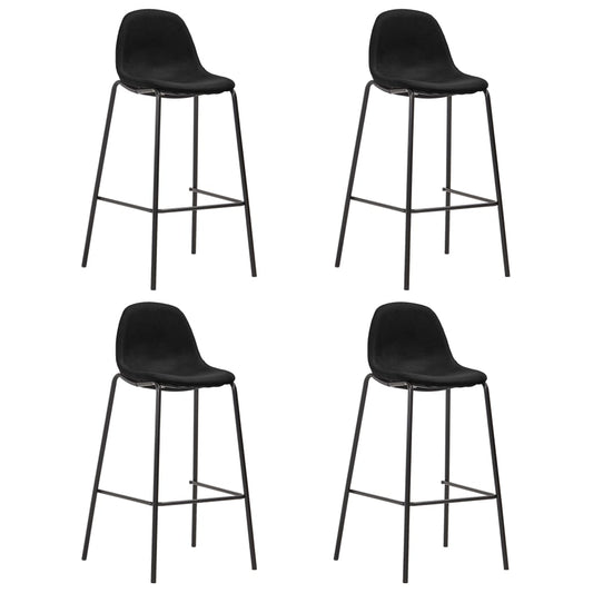 Barové Židle 4 Ks Černé Textil