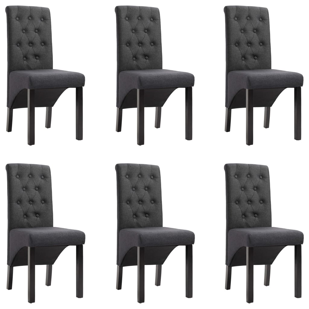 Jídelní Židle 6 Ks Světle Šedé Textil