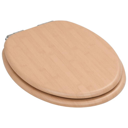 Wc Sedátko S Funkcí Pomalého Sklápění 2 Ks Mdf Motiv Bambusu
