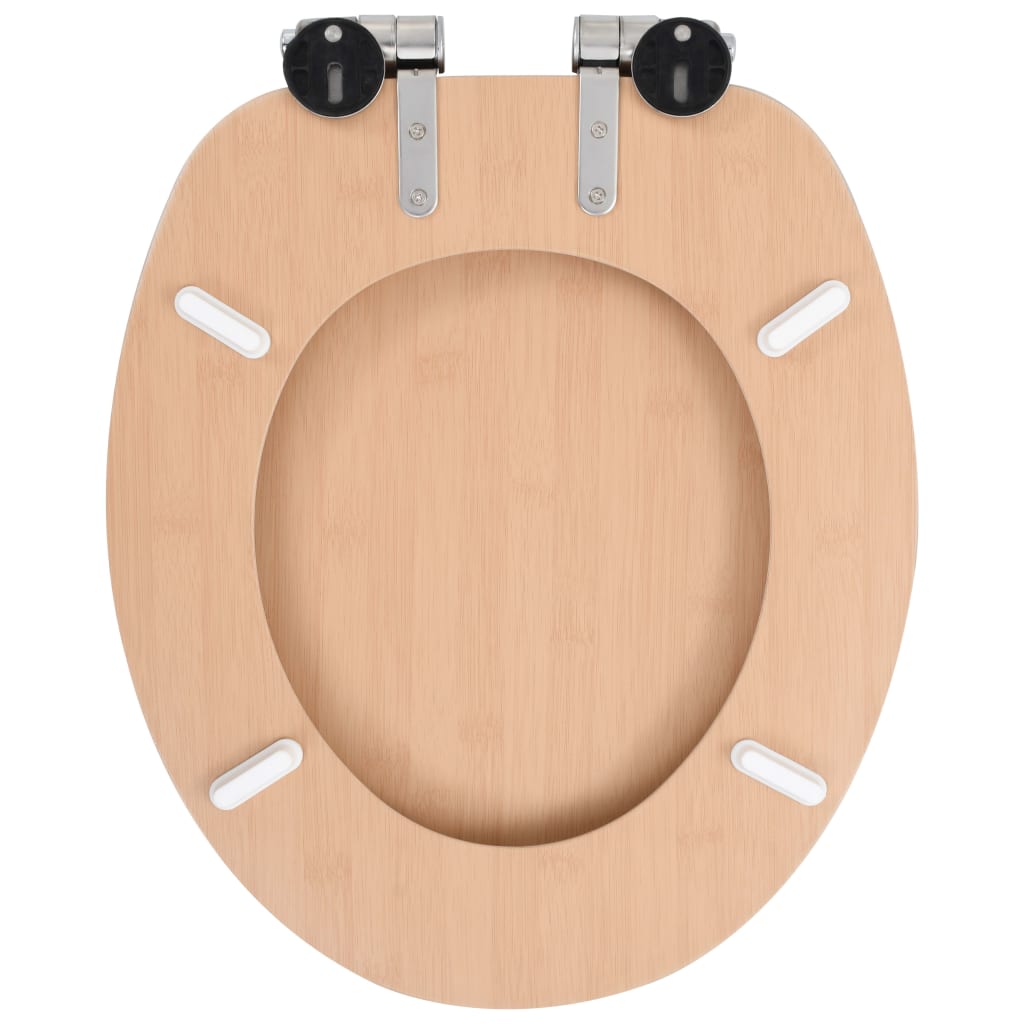 Wc Sedátko S Funkcí Pomalého Sklápění 2 Ks Mdf Motiv Bambusu