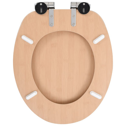 Wc Sedátko S Funkcí Pomalého Sklápění 2 Ks Mdf Motiv Bambusu