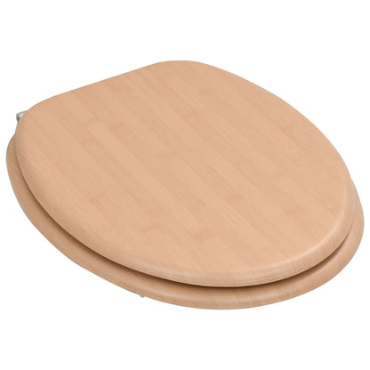 Wc Sedátko 2 Ks S Víky Mdf Motiv Bambusu
