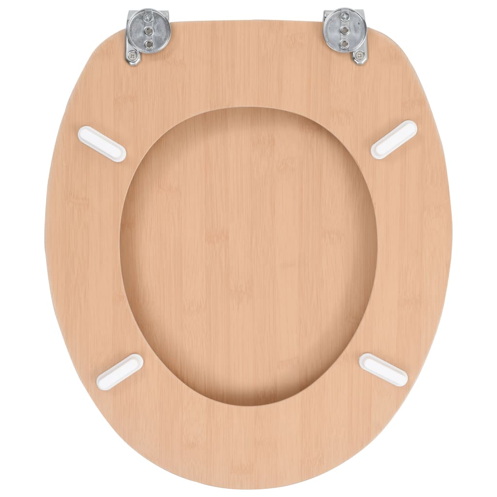 Wc Sedátko 2 Ks S Víky Mdf Motiv Bambusu