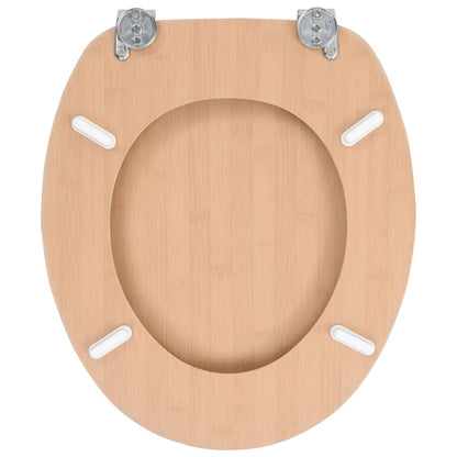 Wc Sedátko 2 Ks S Víky Mdf Motiv Bambusu