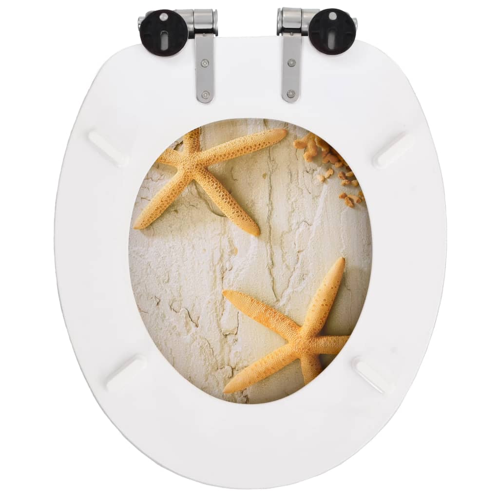 Wc Sedátko S Funkcí Pomalého Sklápění 2 Ks Mdf Motiv Hvězdic