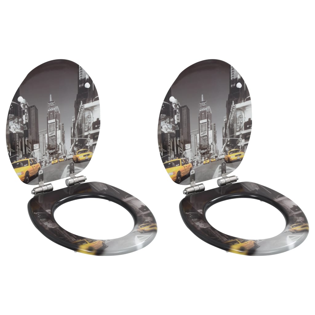 Wc Sedátko Mdf S Víkem Jednoduchý Design Hnědé