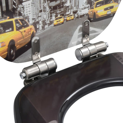Wc Sedátko S Funkcí Pomalého Sklápění 2 Ks Mdf Motiv New York