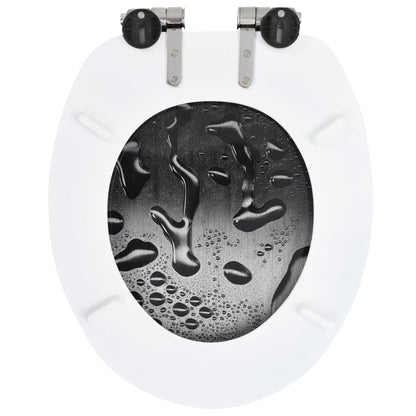 Wc Sedátko S Funkcí Pomalého Sklápění 2 Ks Mdf Motiv Kapek