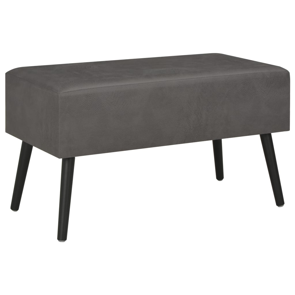 Lavice Se Zásuvkami 80 Cm Šedá Umělá Kůže