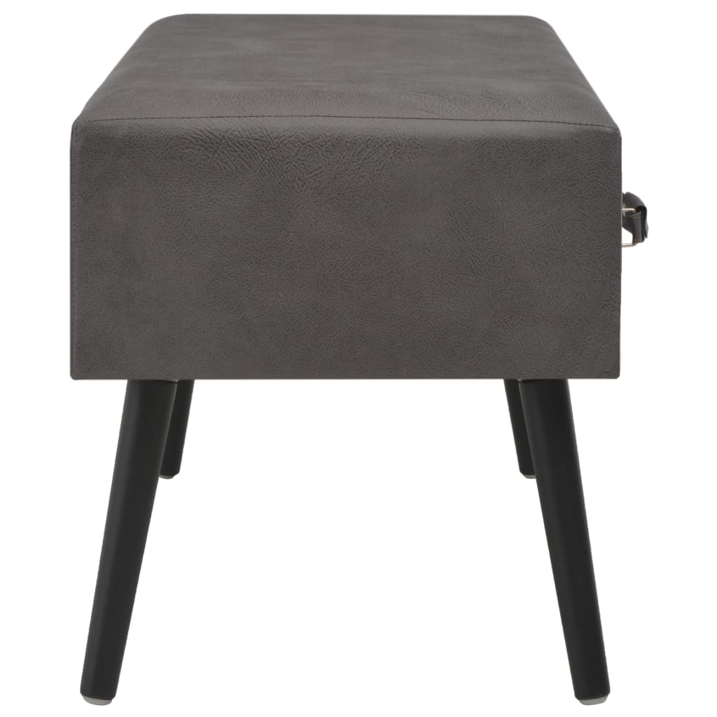 Lavice Se Zásuvkami 80 Cm Šedá Umělá Kůže