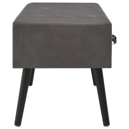Lavice Se Zásuvkami 80 Cm Šedá Umělá Kůže