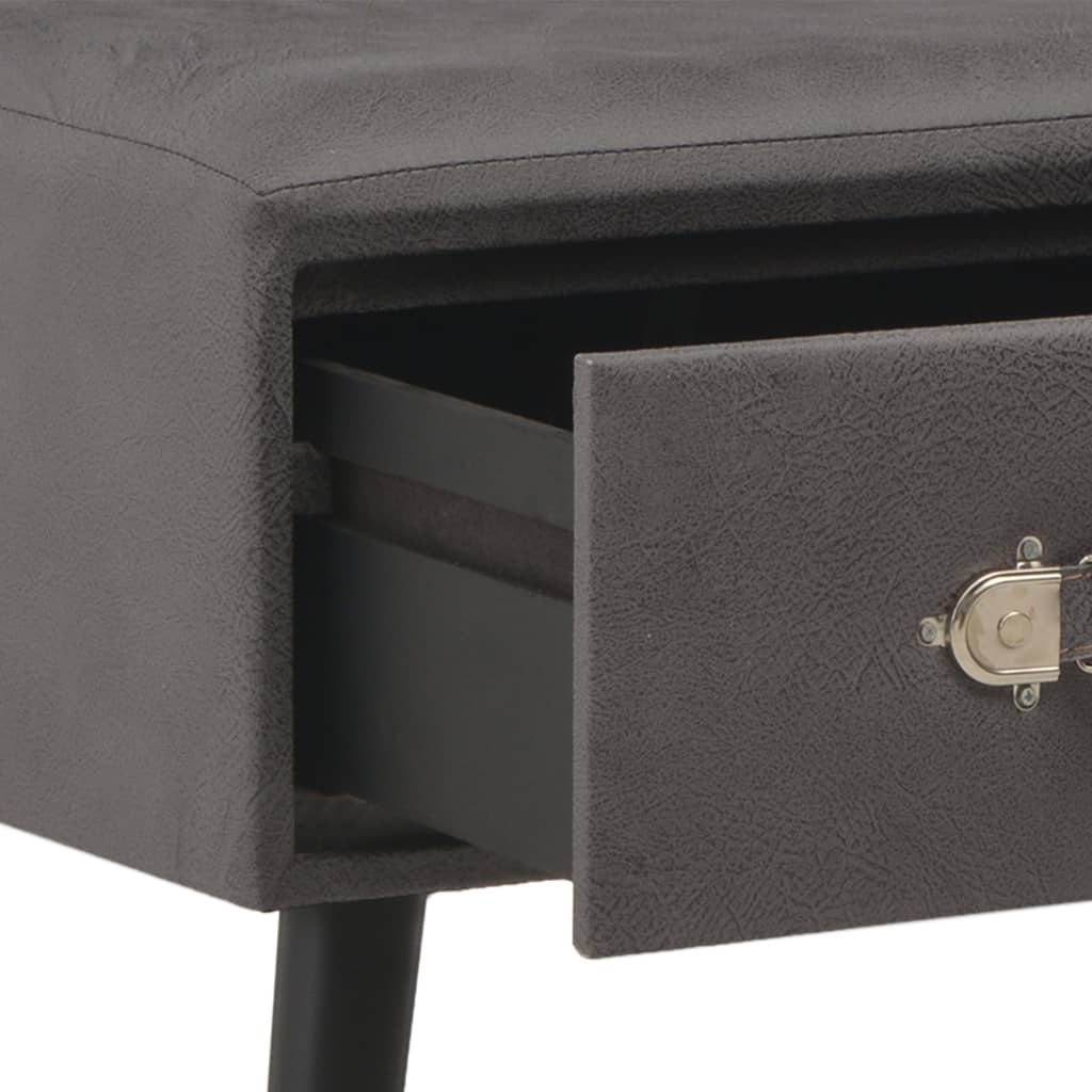 Lavice Se Zásuvkami 80 Cm Šedá Umělá Kůže
