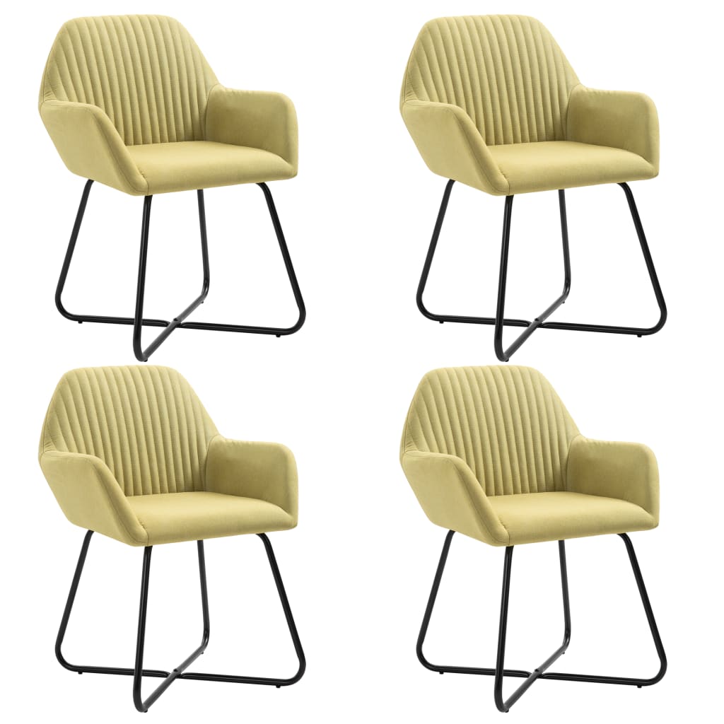 Jídelní Židle 6 Ks Zelené Textil