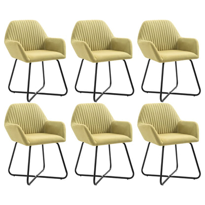 Jídelní Židle 6 Ks Zelené Textil