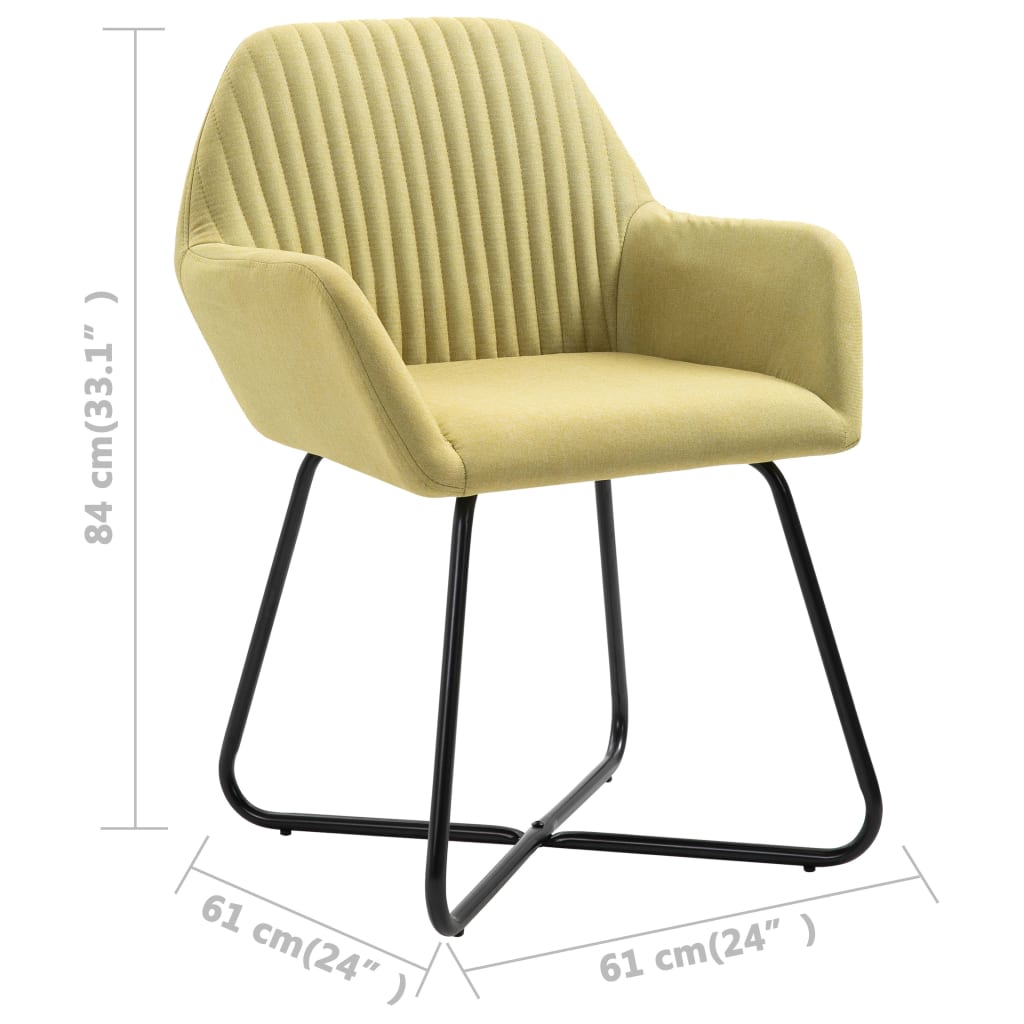 Jídelní Židle 6 Ks Zelené Textil