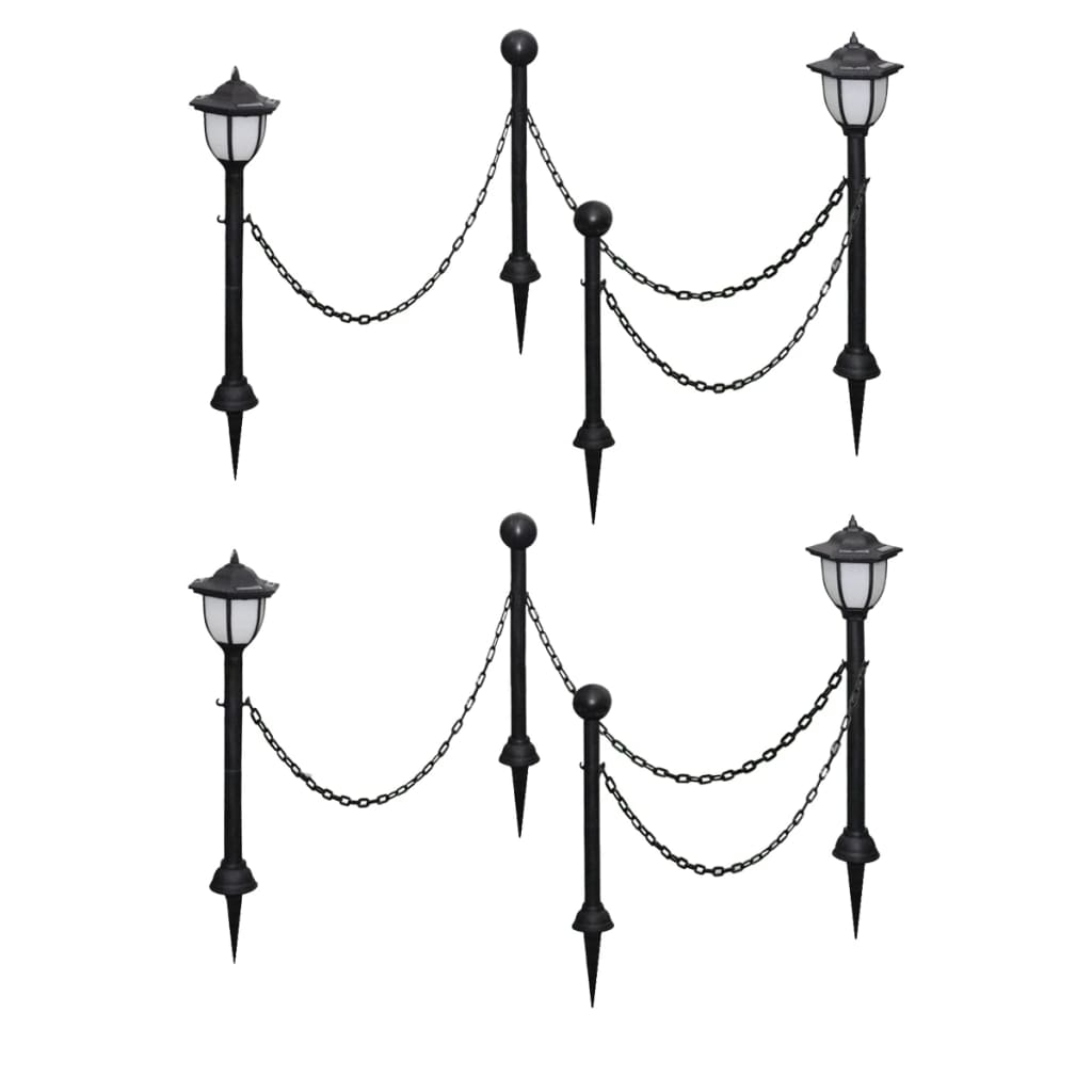 Řetězový Plot Se Solárními Světly 2 Led Lampy 2 Sloupky
