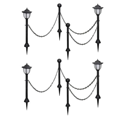Řetězový Plot Se Solárními Světly 2 Led Lampy 2 Sloupky