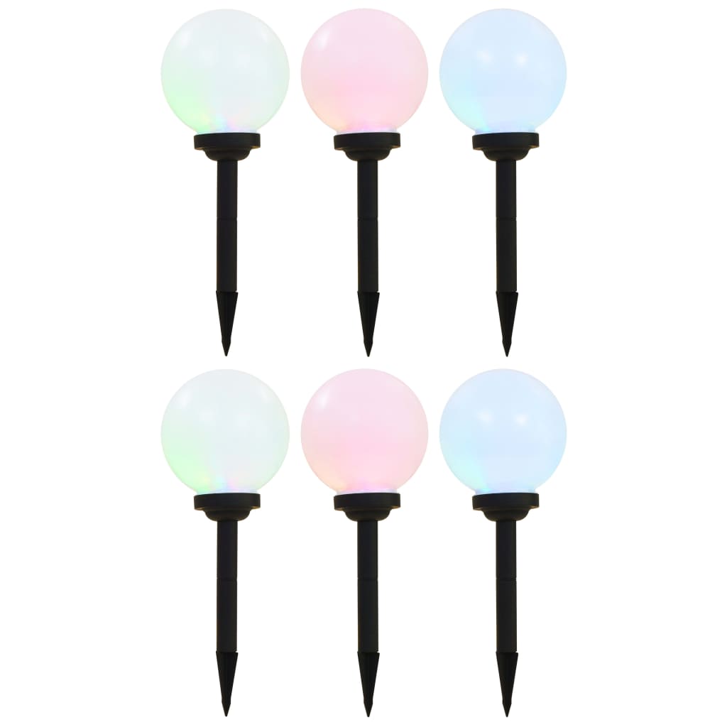 Zahradní Solární Lampy 6 Ks Led Kulovité Rgb