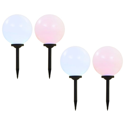 Zahradní Solární Lampy 4 Ks Led Kulovité Rgb