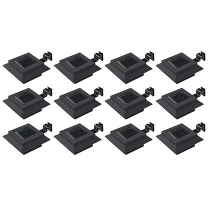 Zahradní Solární Lampy 12 Ks Led Čtvercové 12 Cm Černé