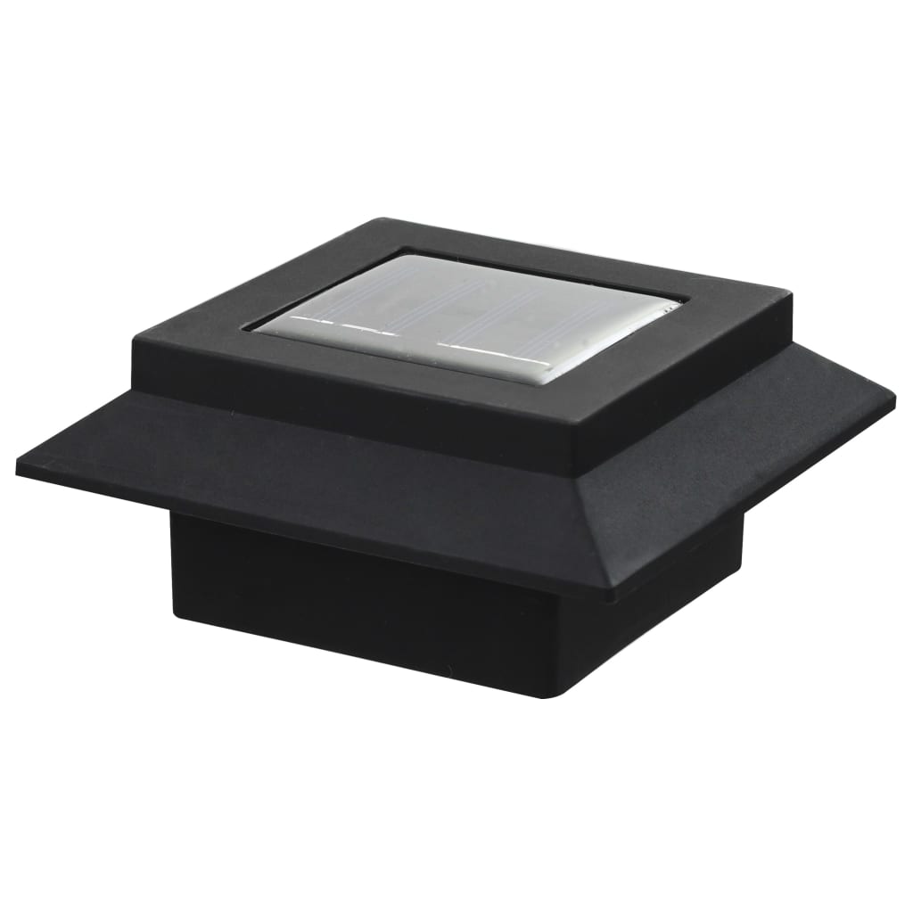 Zahradní Solární Lampy 12 Ks Led Čtvercové 12 Cm Černé