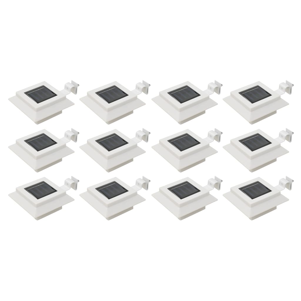 Zahradní Solární Lampy 12 Ks Led Čtvercové 12 Cm Černé