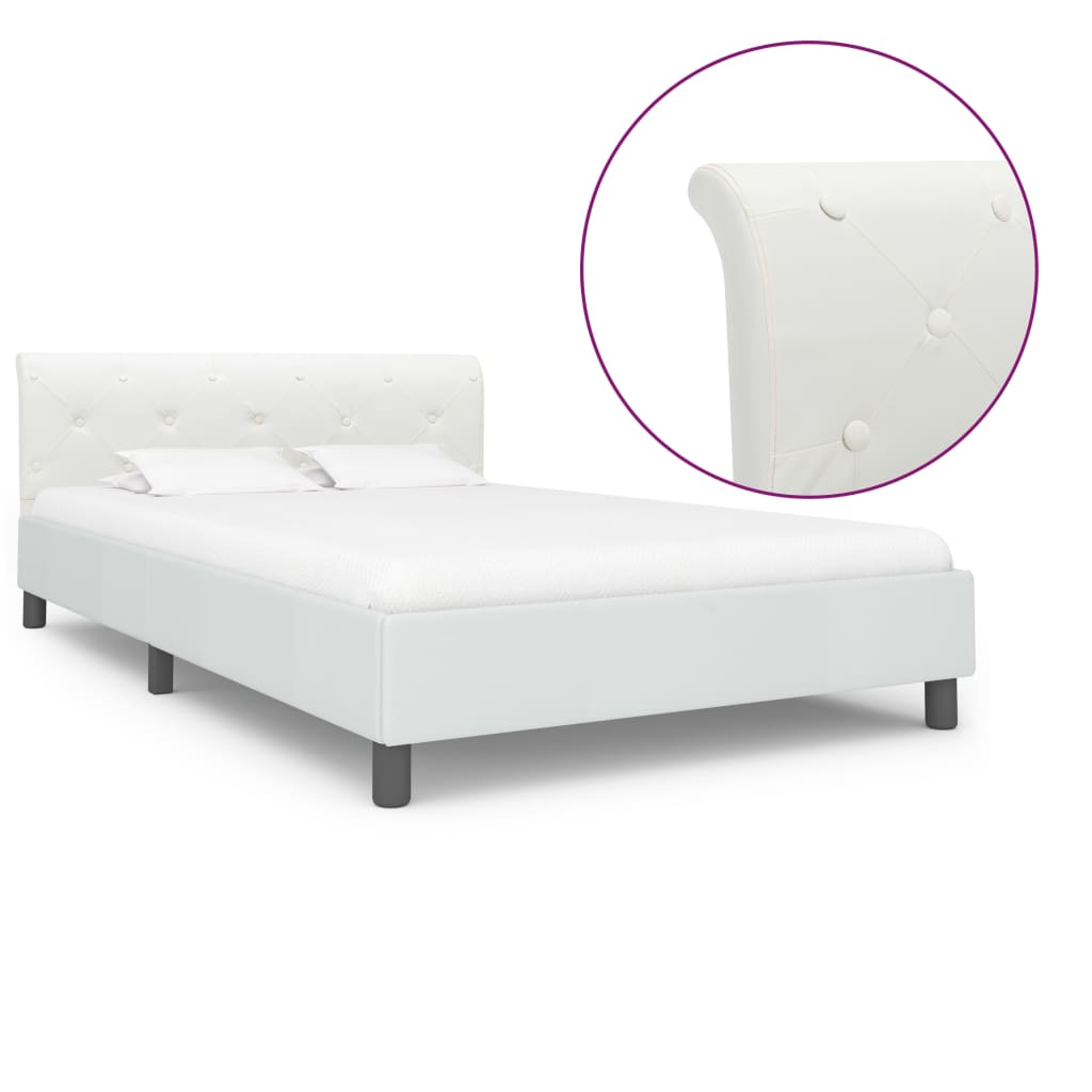 Rám Postele Bílý Umělá Kůže 140 X 200 Cm