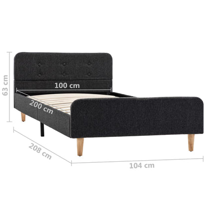 Rám Postele Tmavě Šedý Jutovina 100 X 200 Cm