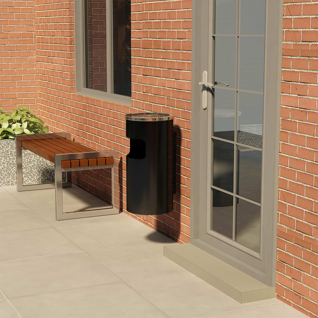 Nástěnný Odpadkový Koš S Popelníkem Nerezová Ocel 26 L