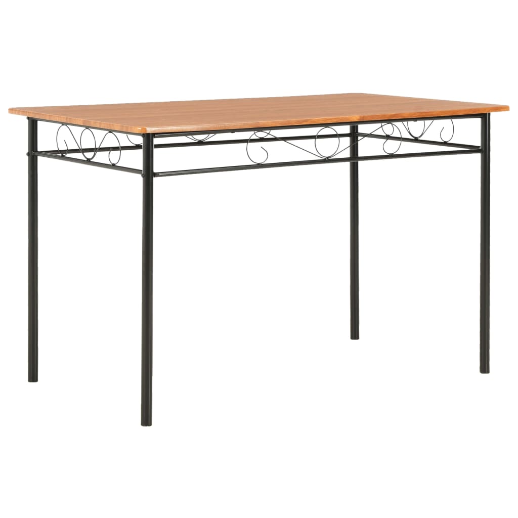 7Dílný Jídelní Set Mdf A Ocel Hnědý