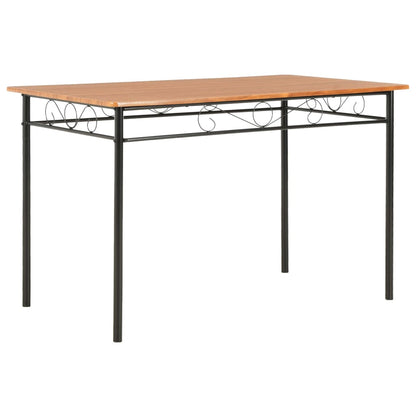 7Dílný Jídelní Set Mdf A Ocel Hnědý