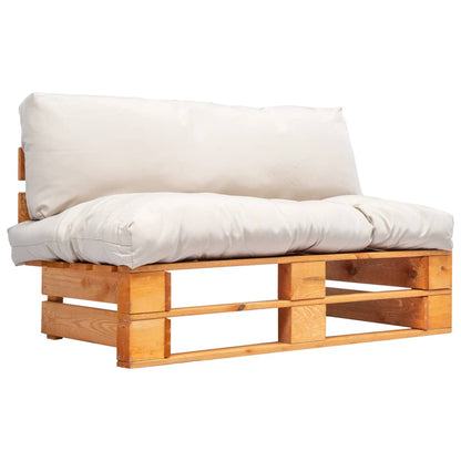 Zahradní Pohovka Z Palet S Červenými Poduškami Borovice