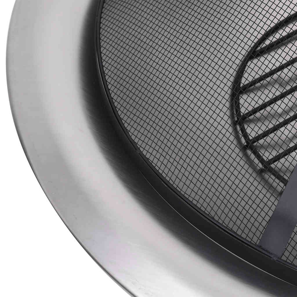 Zahradní Přenosné Ohniště S Grilem Nerezová Ocel 76 Cm