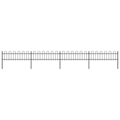 Zahradní Plot S Obloučky Ocelový 6,8 X 1,5 M Černý Černá