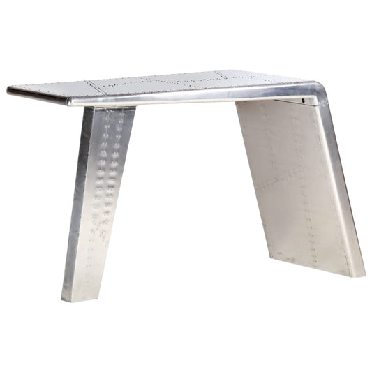 Letecký psací stůl stříbrný 112 x 50 x 76 cm kov