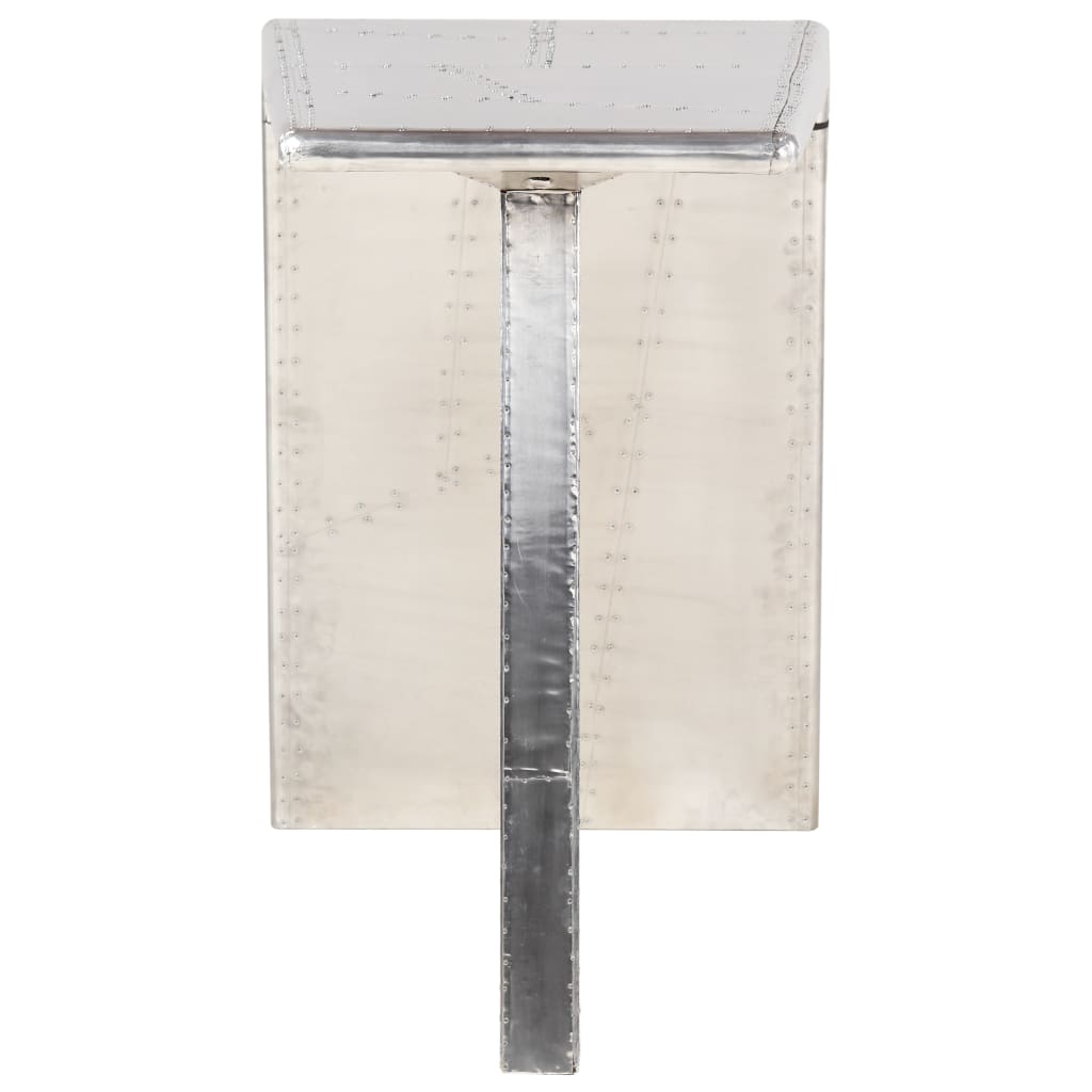 Letecký Psací Stůl Stříbrný 112 X 50 X 76 Cm Kov