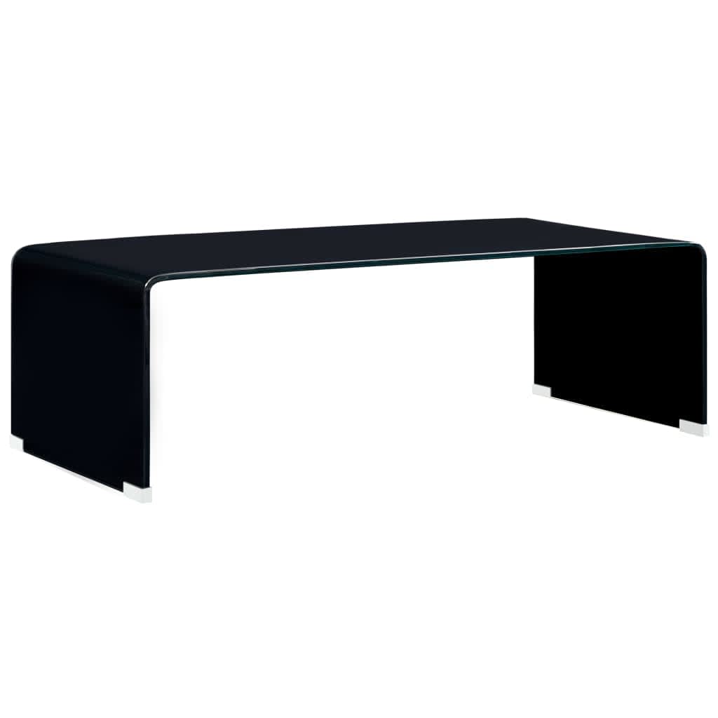 Konferenční Stolek Černý 98 X 45 X 31 Cm Tvrzené Sklo