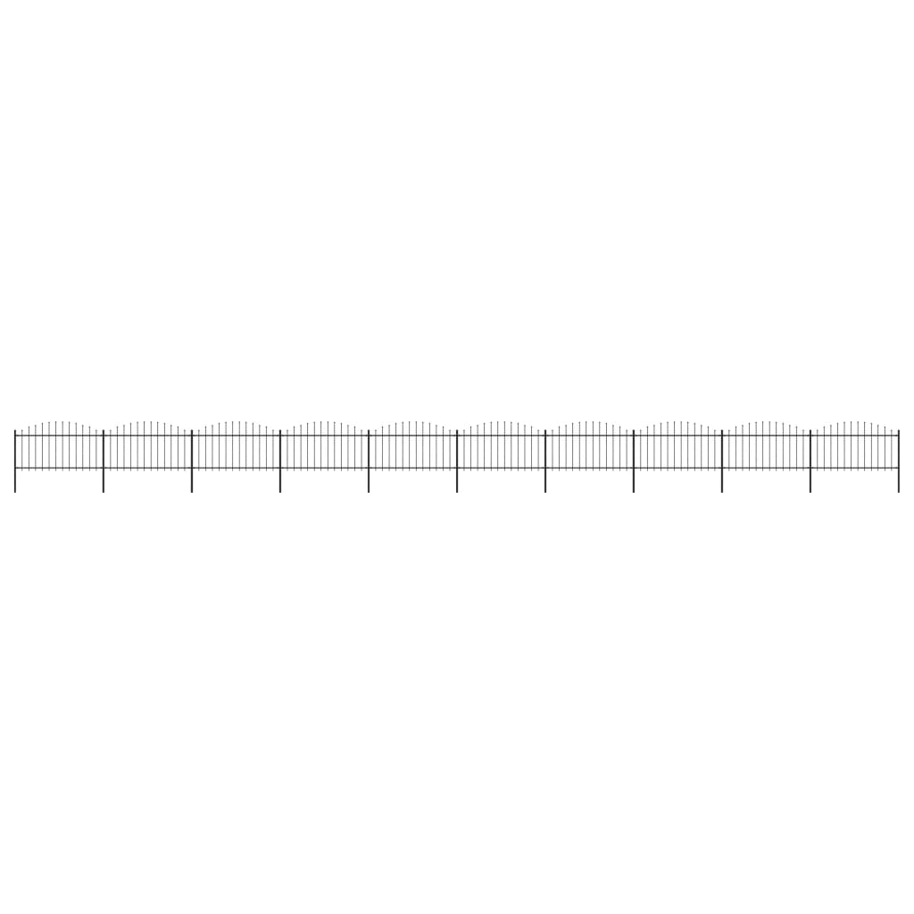 Zahradní Plot S Hroty Ocel (0,75–1) X 1,7 M Černý
